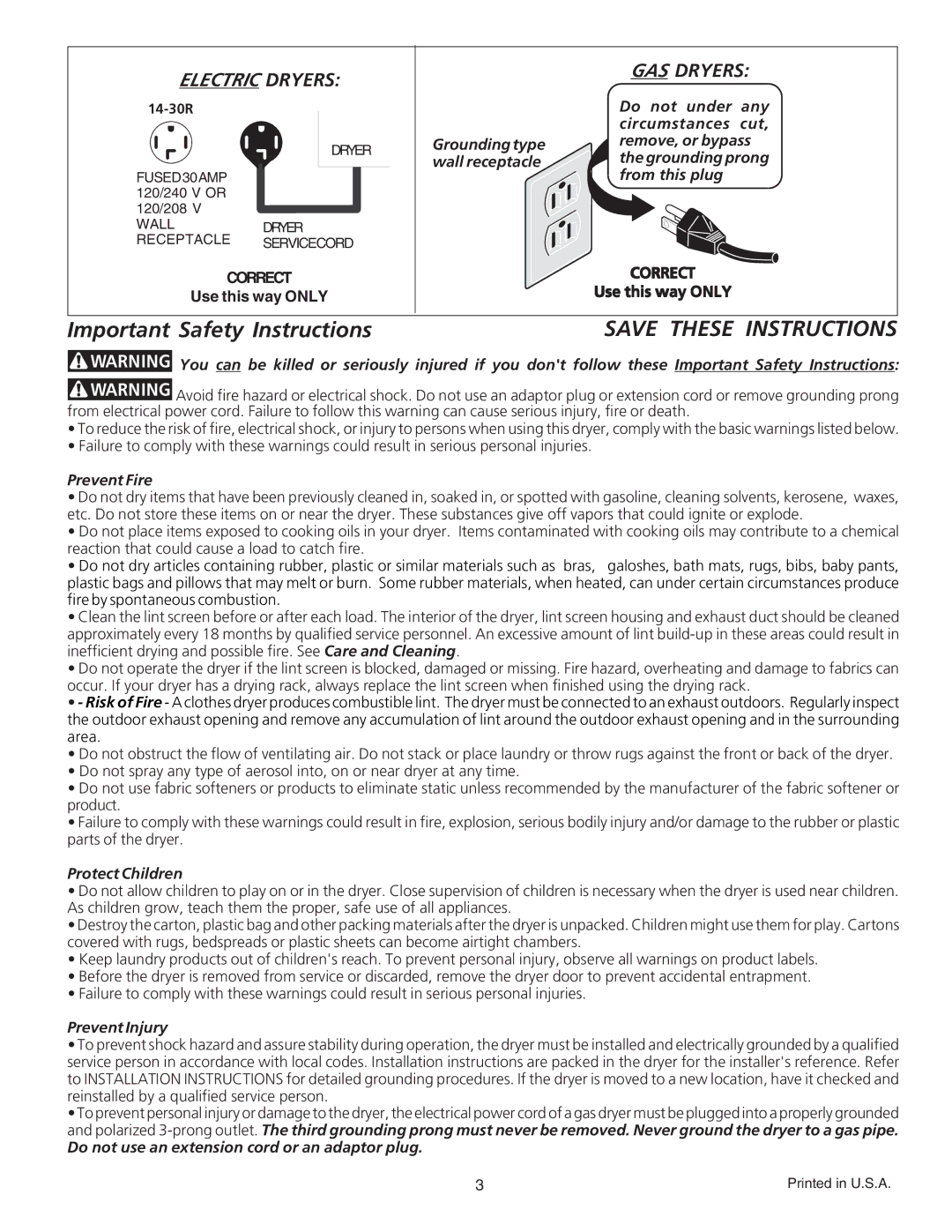 Kenmore 80412 manual Important Safety Instructions 