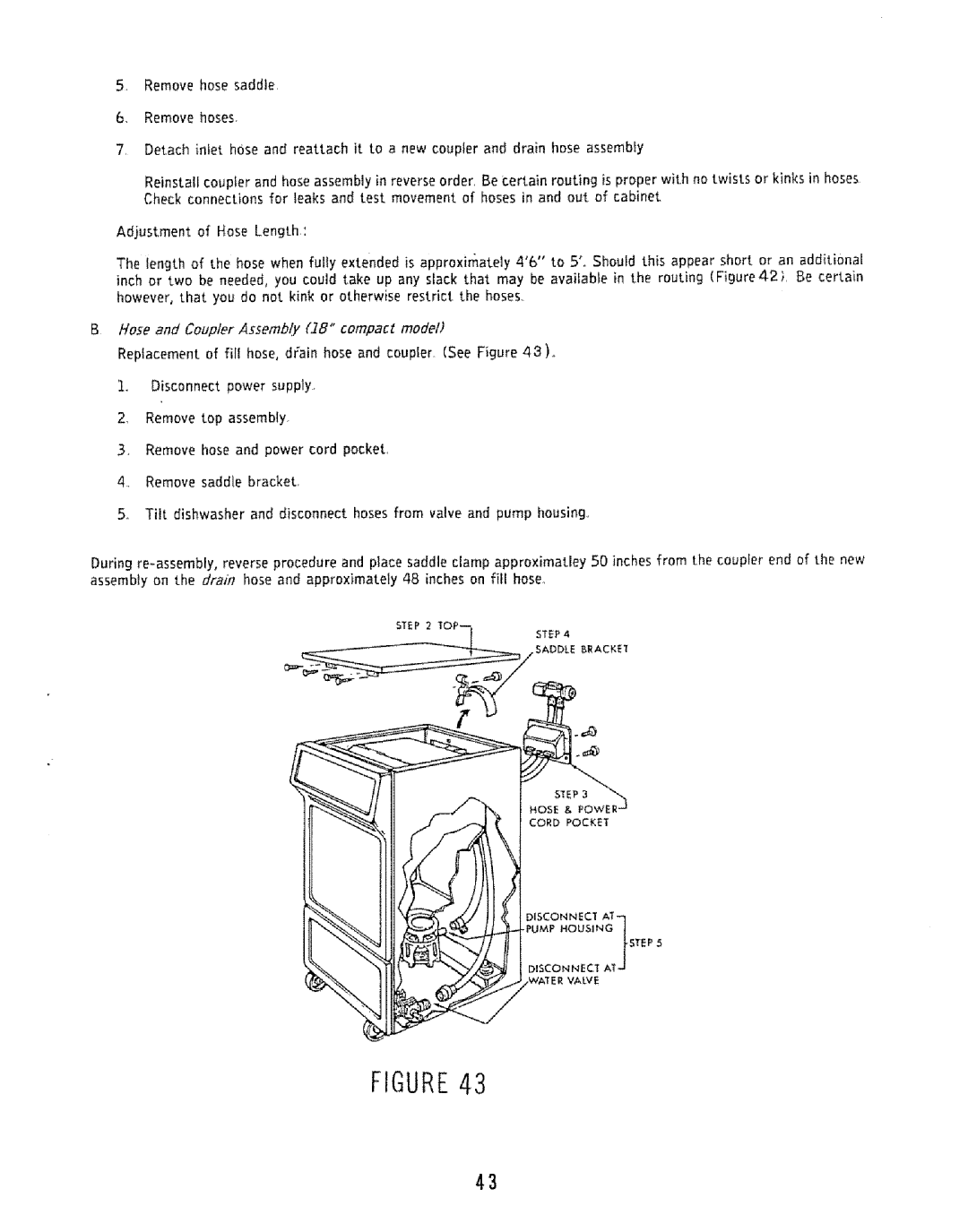 Kenmore 808353 manual Hose and Coupler Assembly 8 compact model 