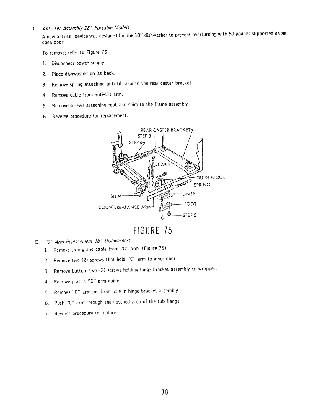 Kenmore 808353 manual Anti Tilt Assembly38 Portable Models, £Ring, Arm Replacement 8 Dishwashers 