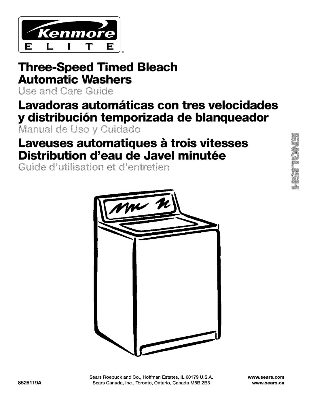 Kenmore 8526119A manual Three-Speed Timed Bleach 