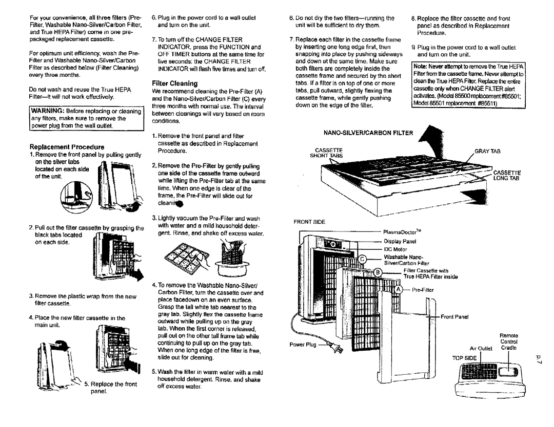 Kenmore 85501, 85500 manual NANO-SILVER!CARBON Filter 