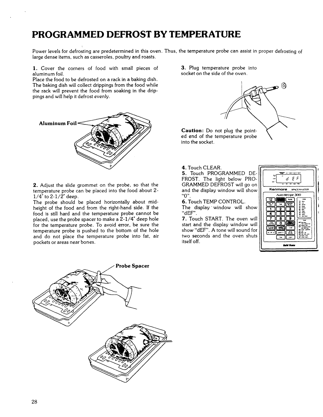 Kenmore 85941 manual Programmed Defrost by Temperature 