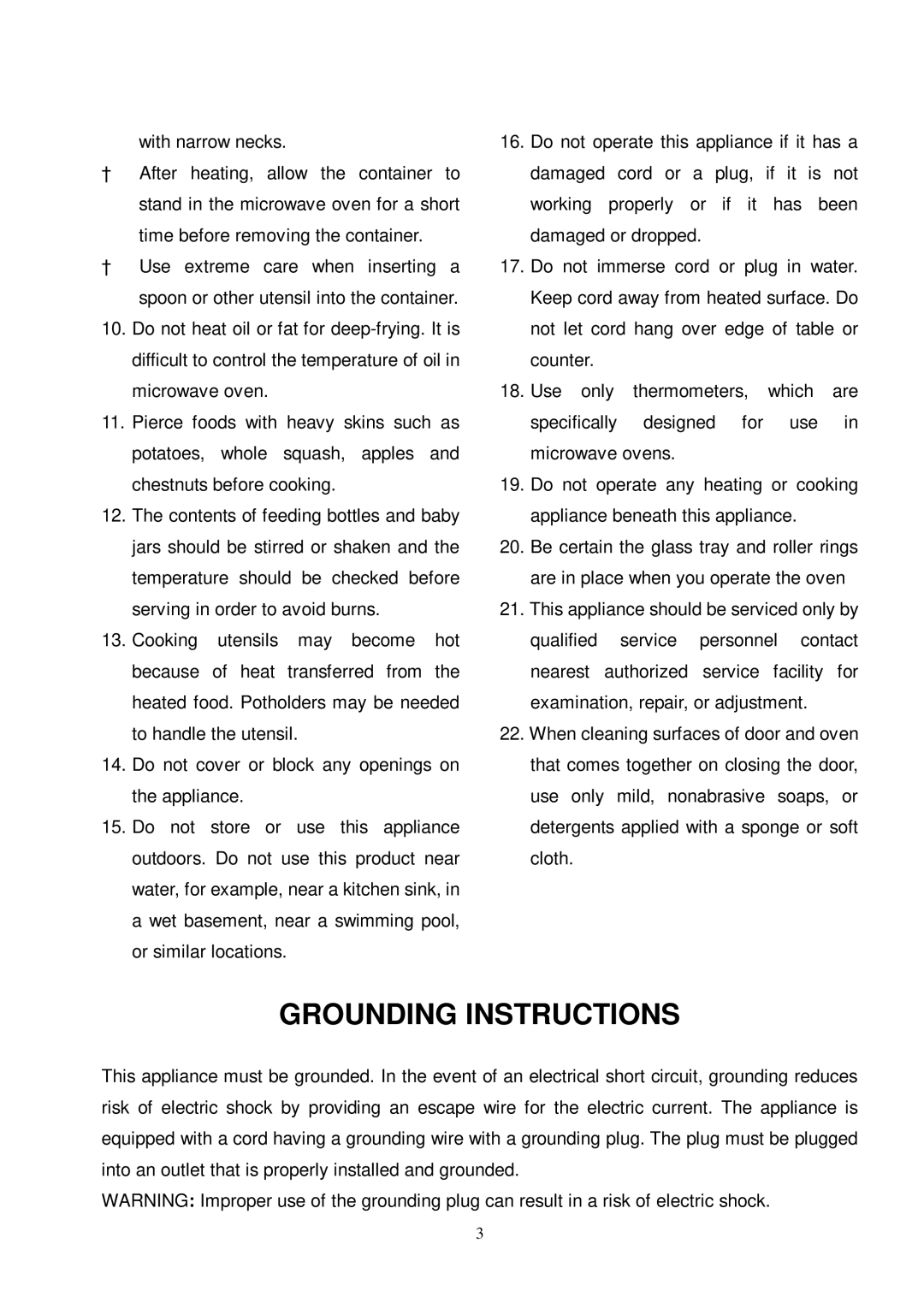 Kenmore 86059 user manual Grounding Instructions 