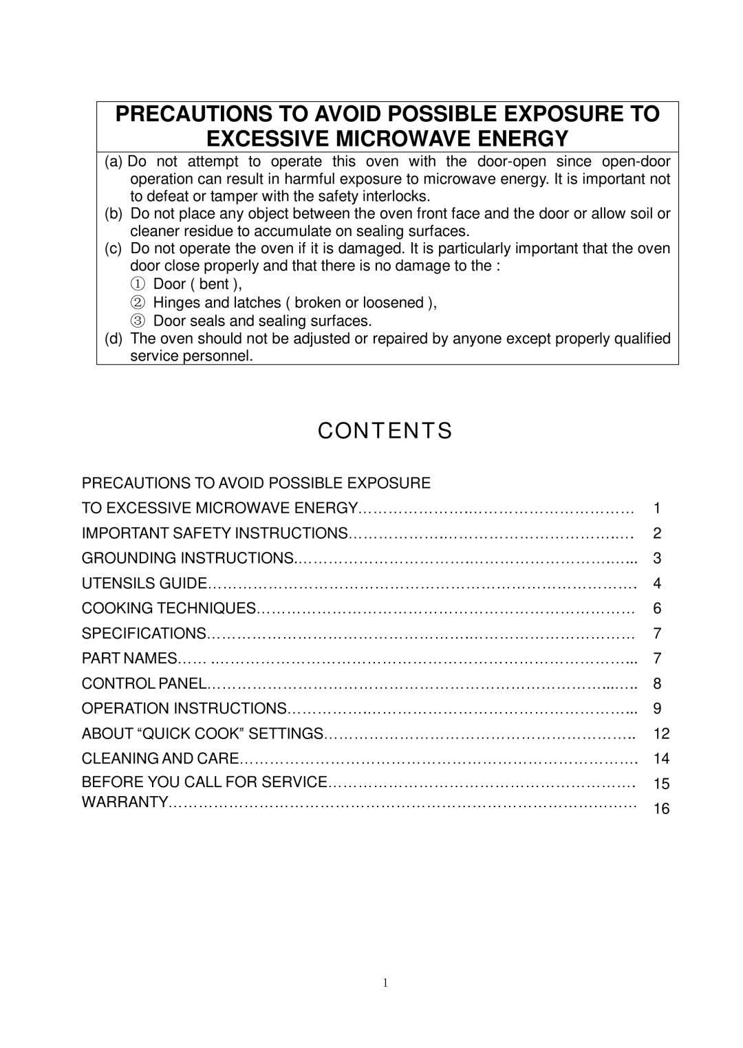 Kenmore 87000 user manual Contents 