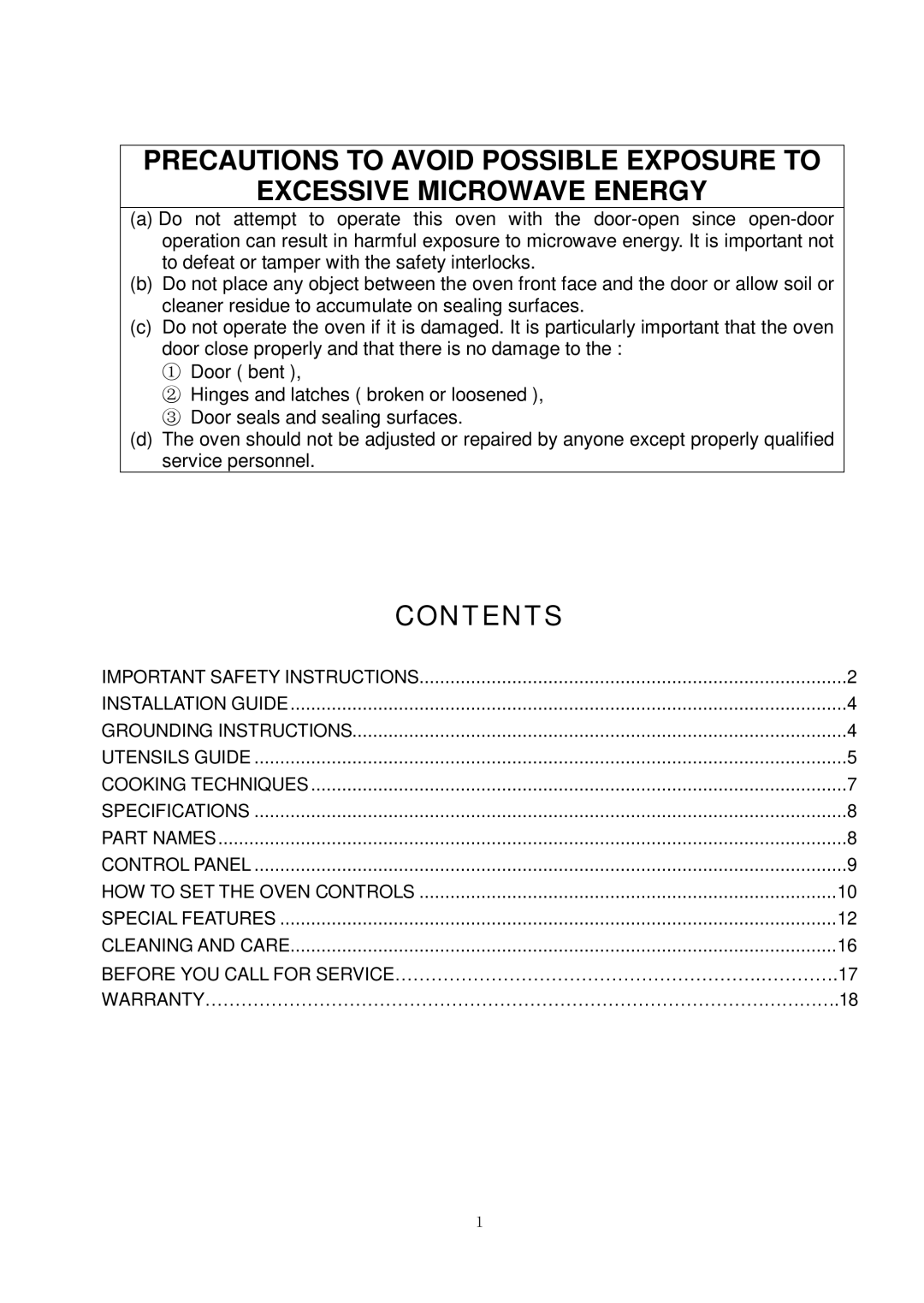 Kenmore 87002 user manual Contents 