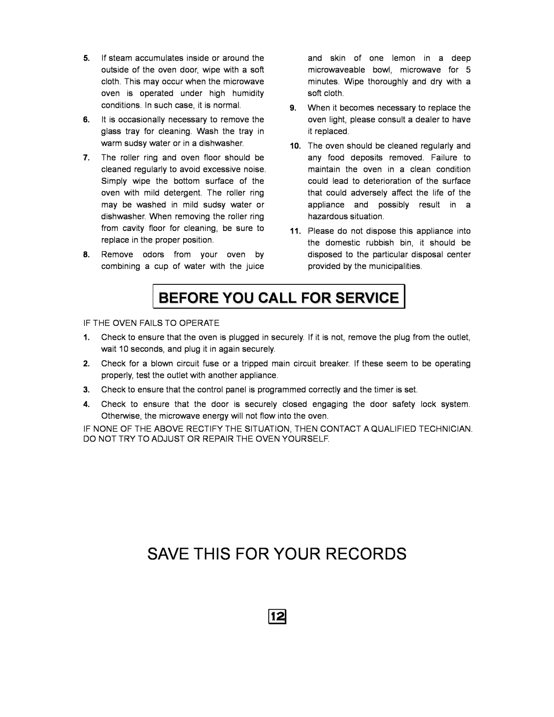 Kenmore 87090 owner manual Save This For Your Records, Before You Call For Service 