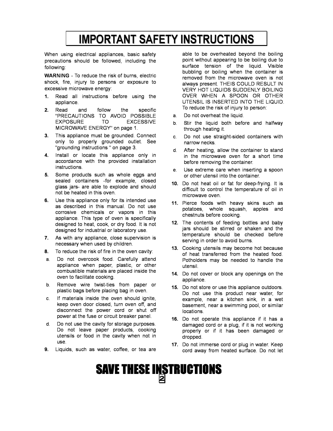 Kenmore 87090 owner manual Save These Instructions, Important Safety Instructions 