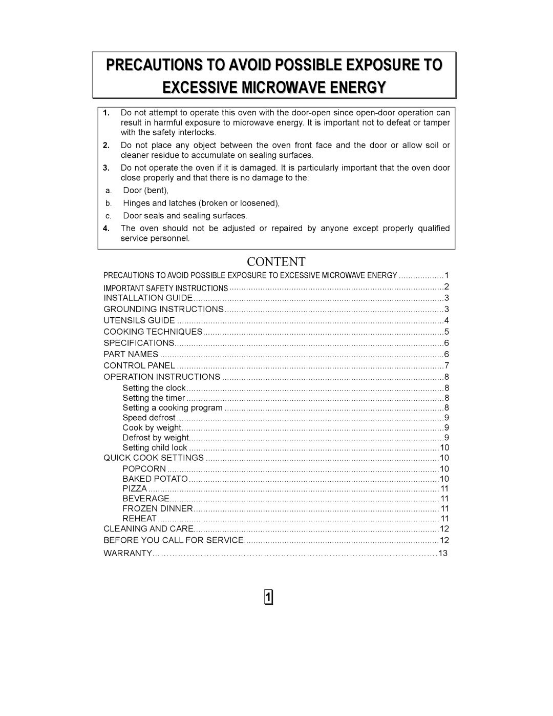 Kenmore 87103 user manual Content 