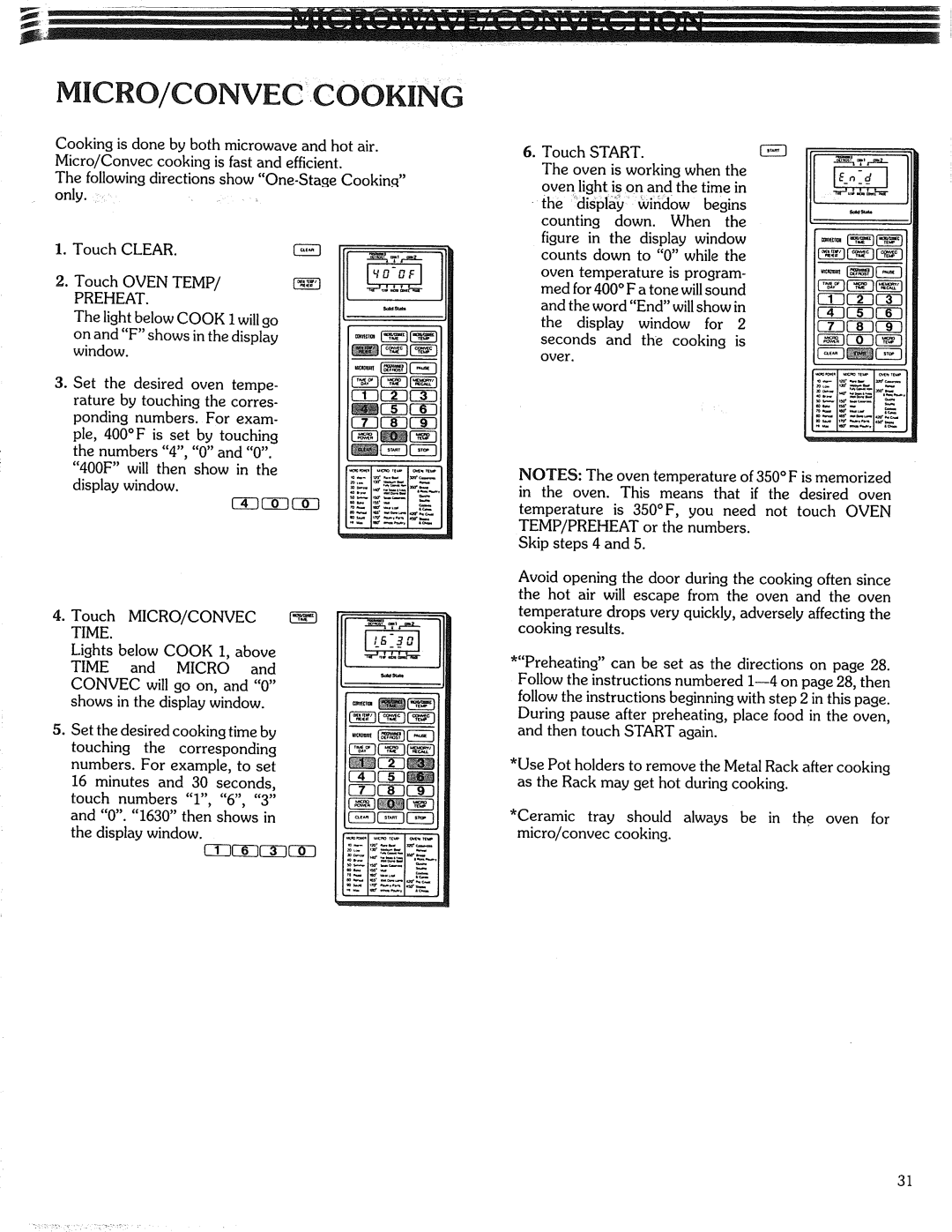 Kenmore 87561 manual Figure in the display window, Touch Clear Touch Oven Temp 