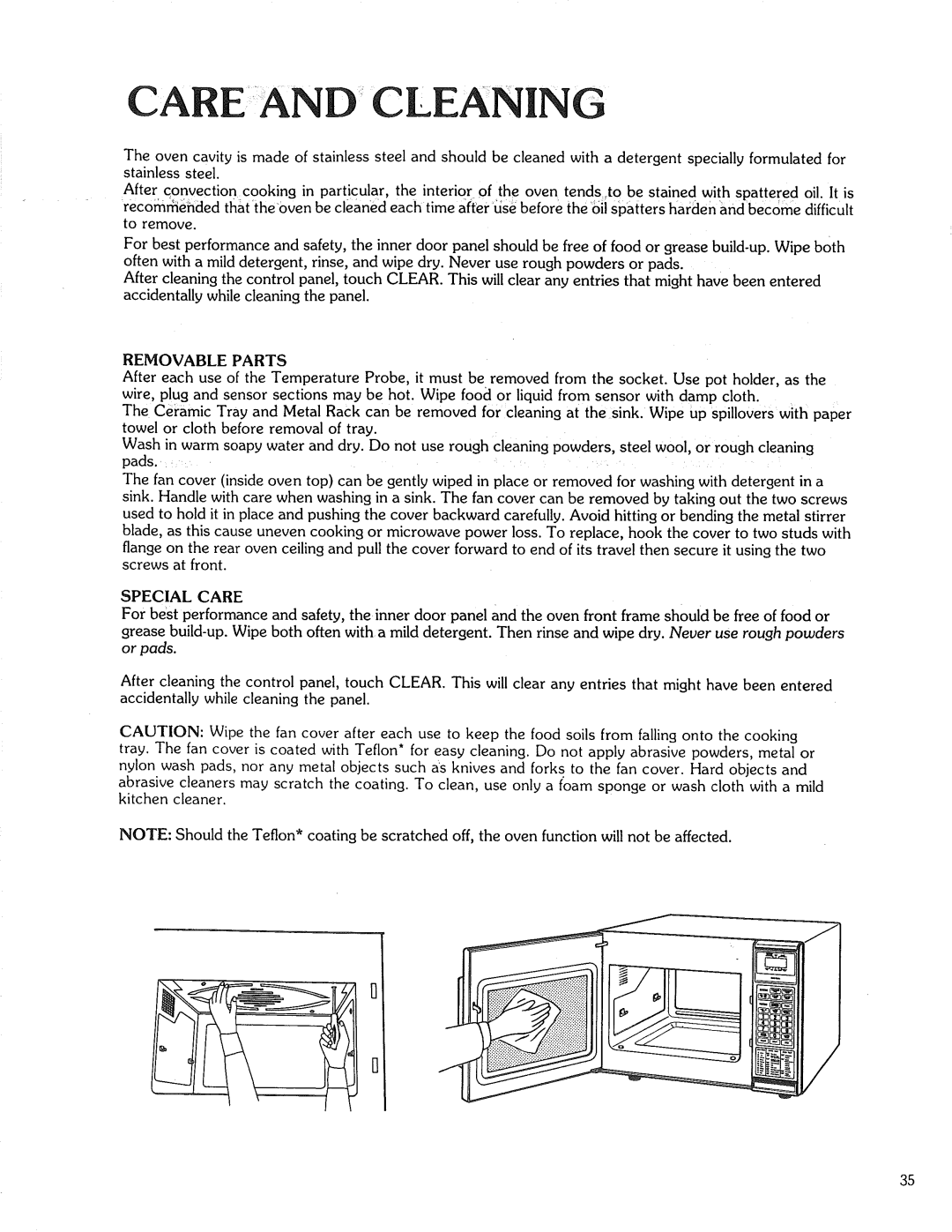 Kenmore 87561 manual Care and Cleaning, Removable Parts 