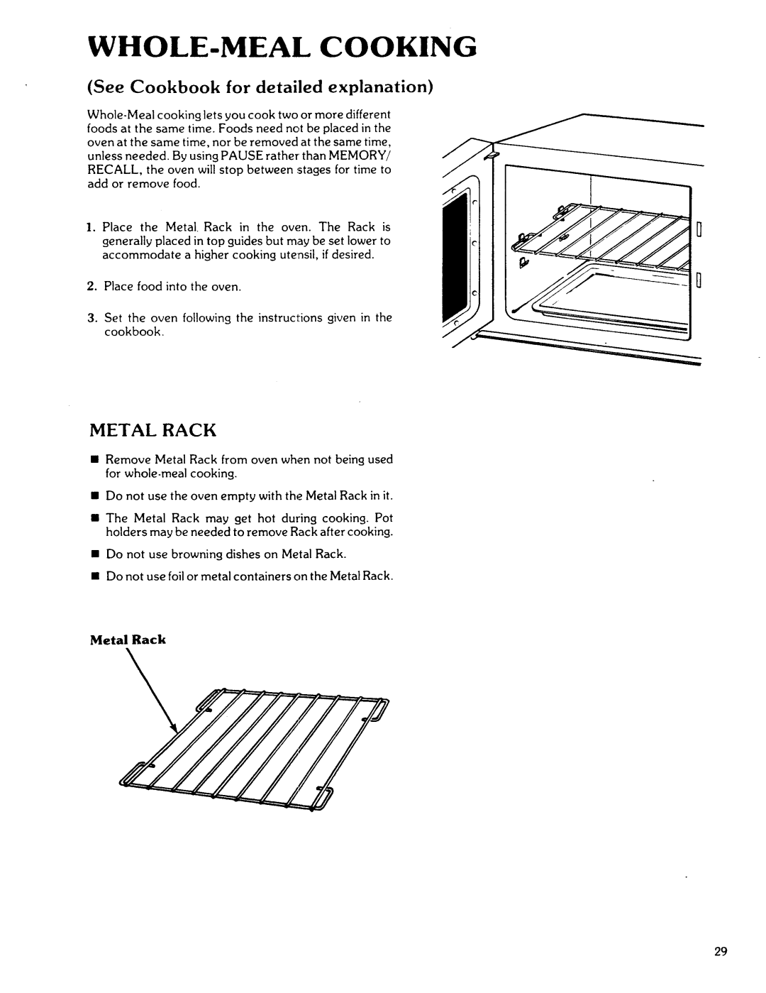 Kenmore 88762, 88761 manual Metal Rack 