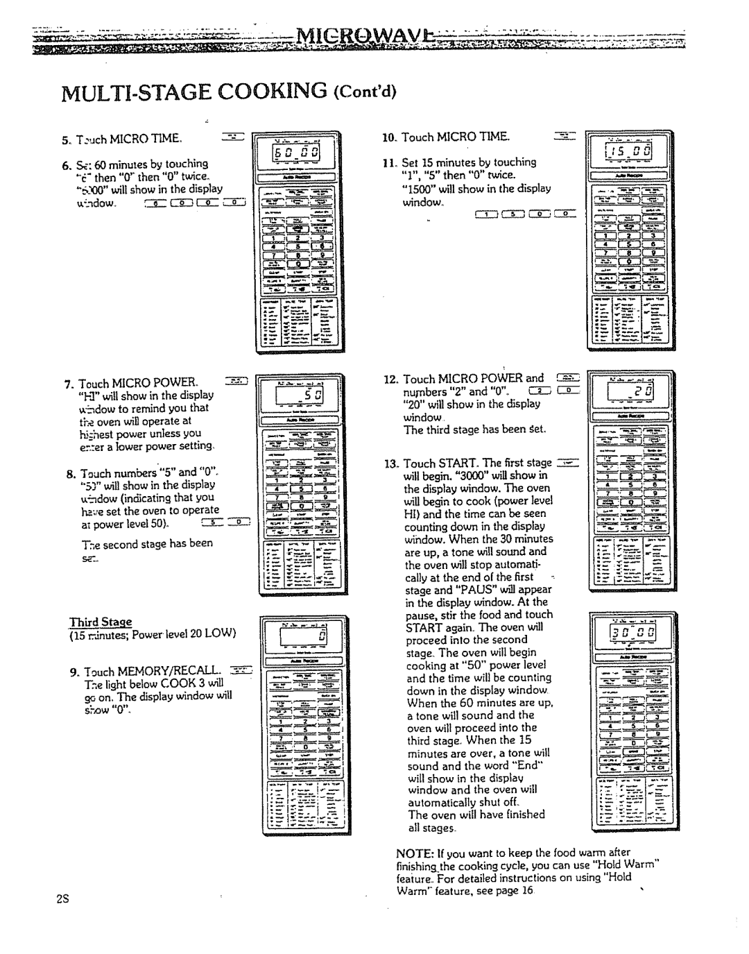 Kenmore 88963 manual MULTI-STAGE Cooking Contd, Will show in the display window, Have set 