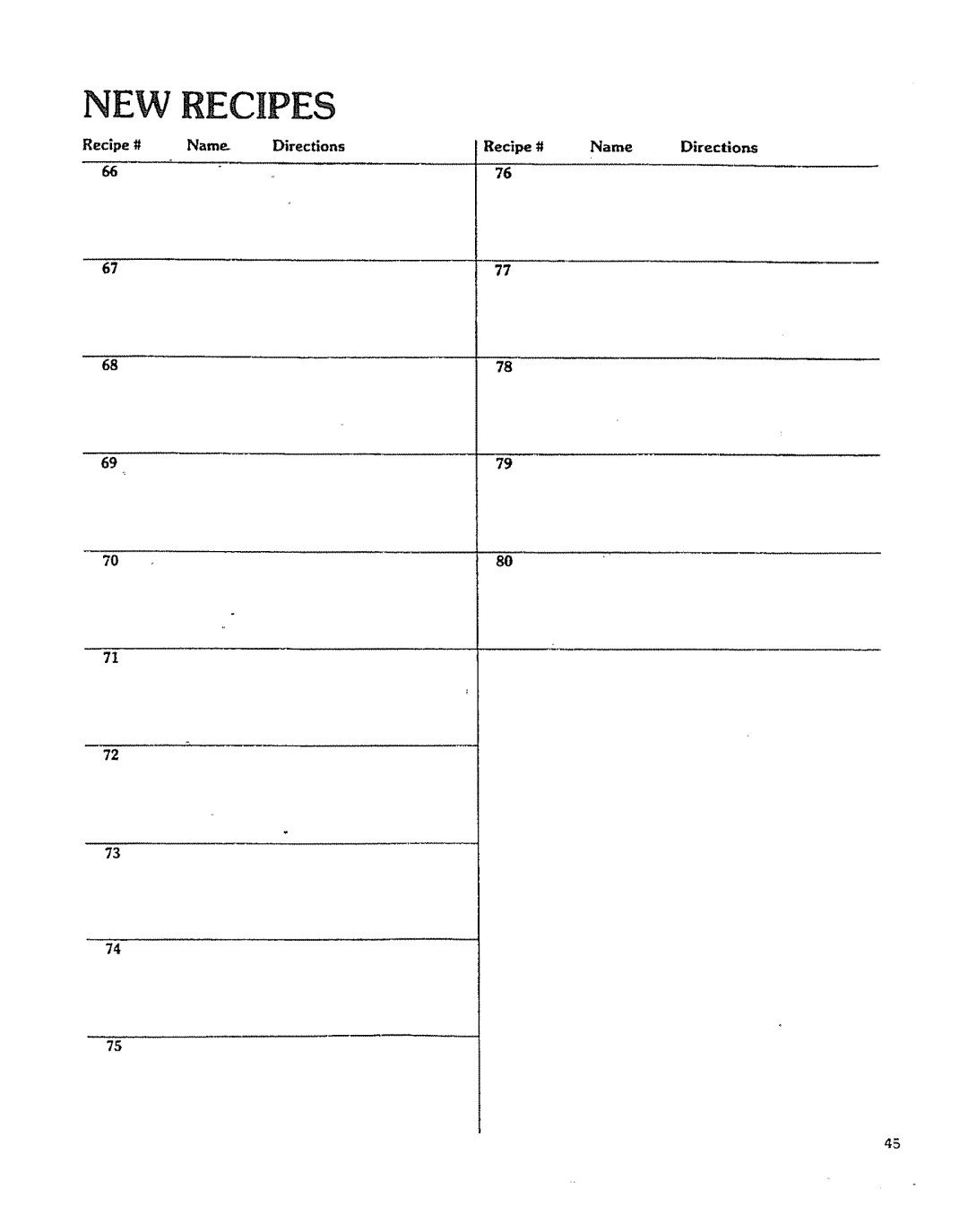 Kenmore 88963 manual Recipe #, Name Directions 