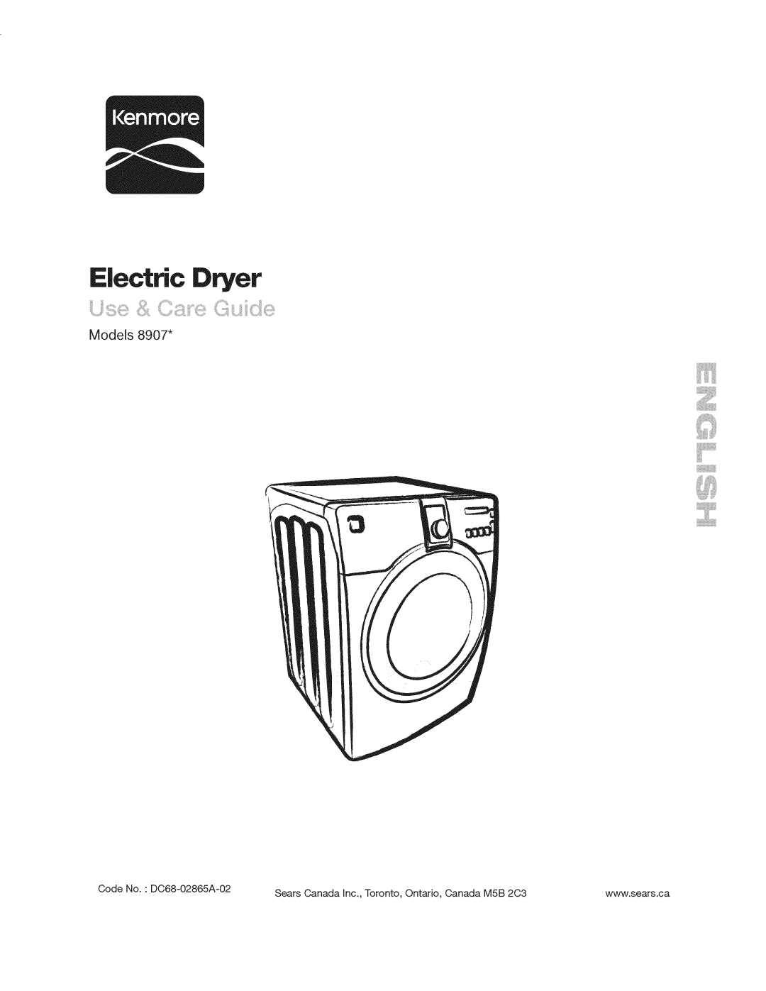Kenmore 8907 manual Electric Dryer 