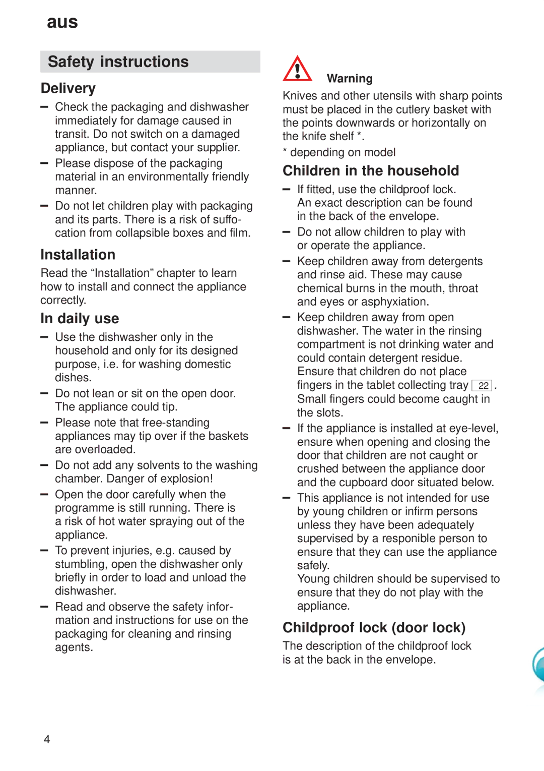 Kenmore 9000416647(8811) manual Safety instructions 