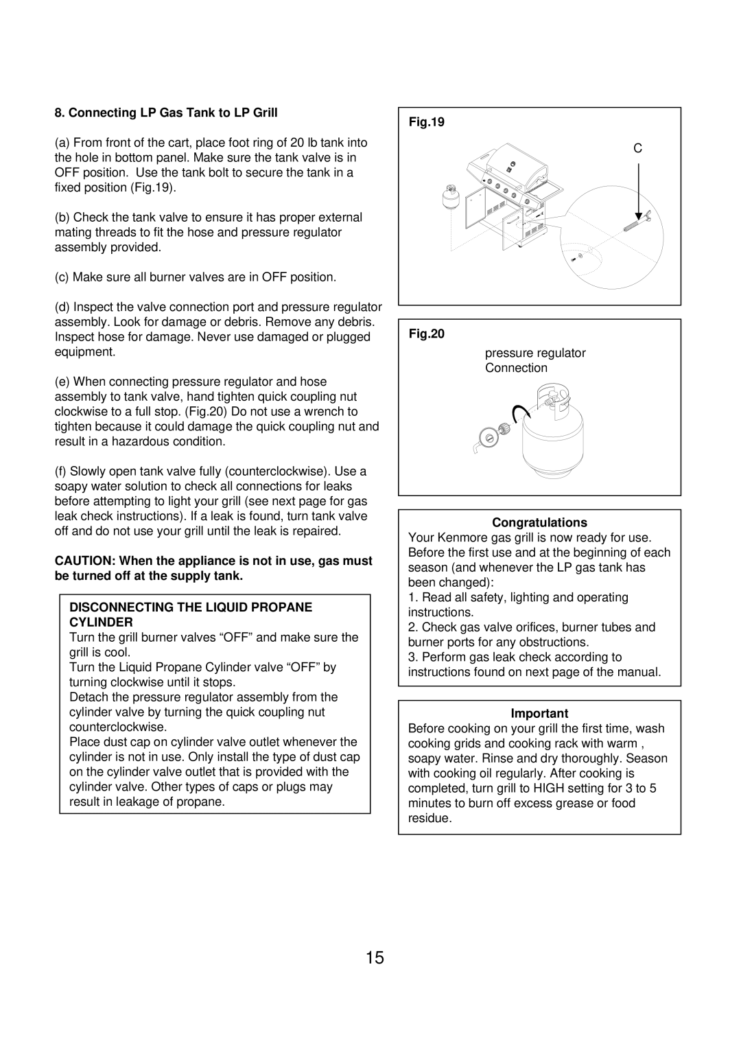 Kenmore 90109 manual Connecting LP Gas Tank to LP Grill, Congratulations 