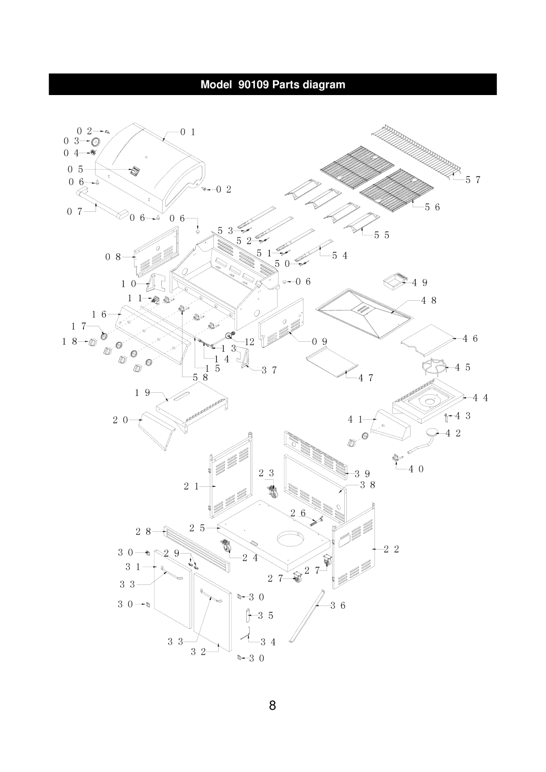 Kenmore manual Model 90109 Parts diagram 