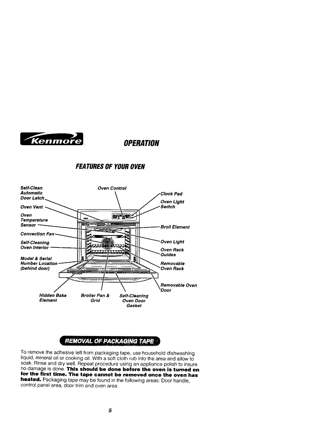 Kenmore 911.41785, 911.41789 owner manual Operation 