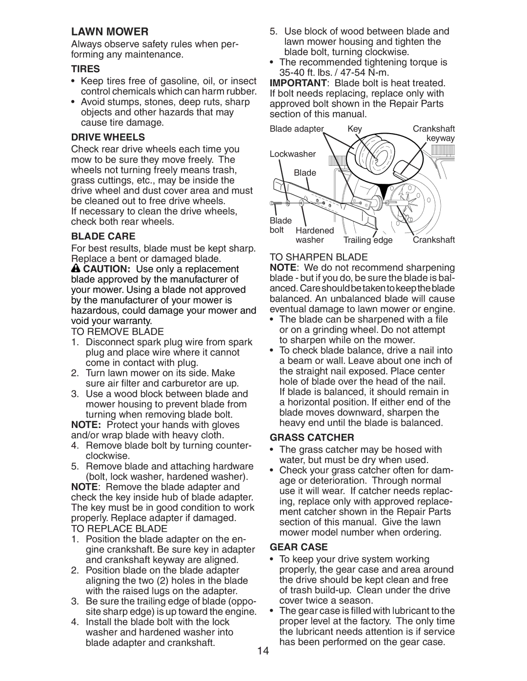 Kenmore 917.37707 owner manual Lawn Mower 