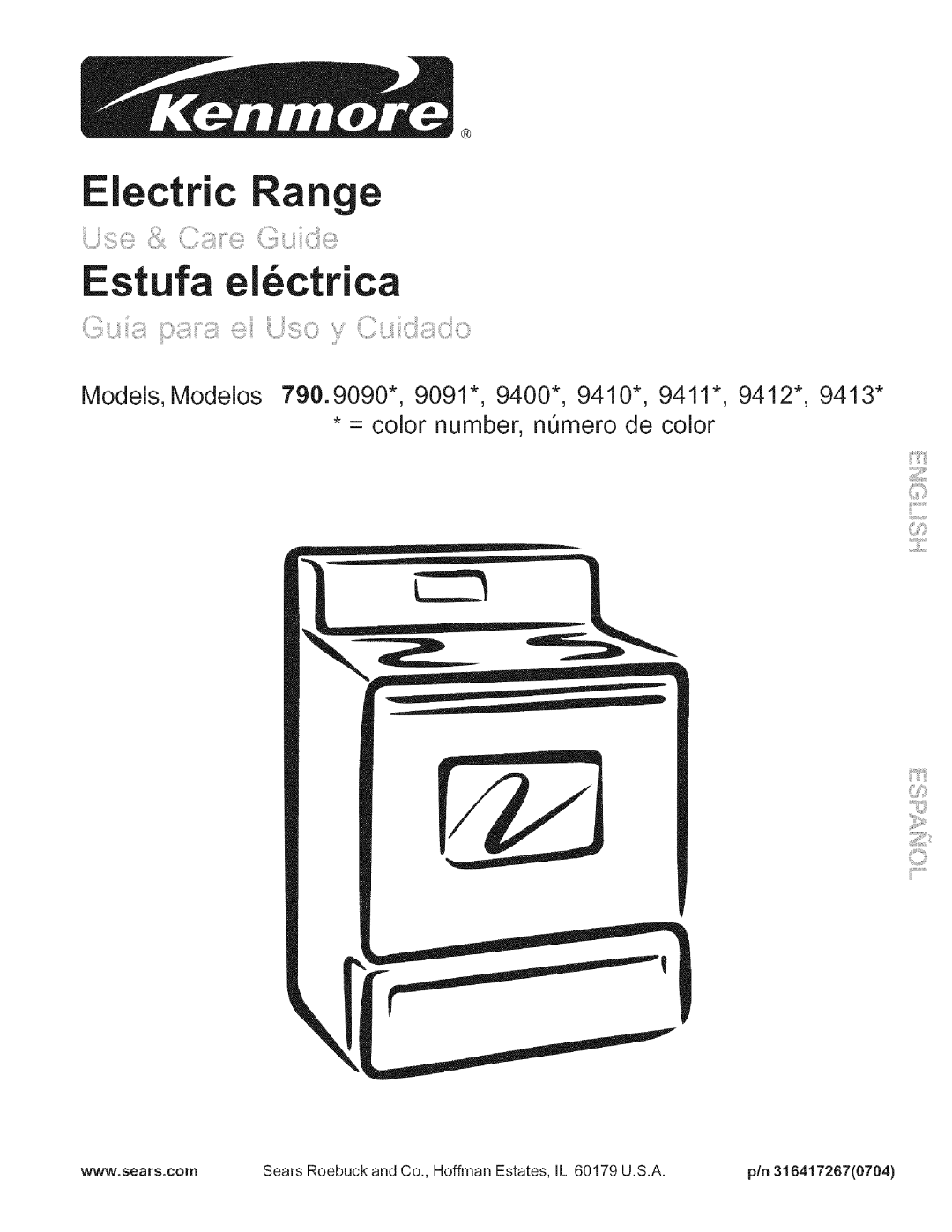 Kenmore 9410*, 9400*, 9411*, 790.9090*, 9091*, 9413*, 9412* manual Estufa elctrica 