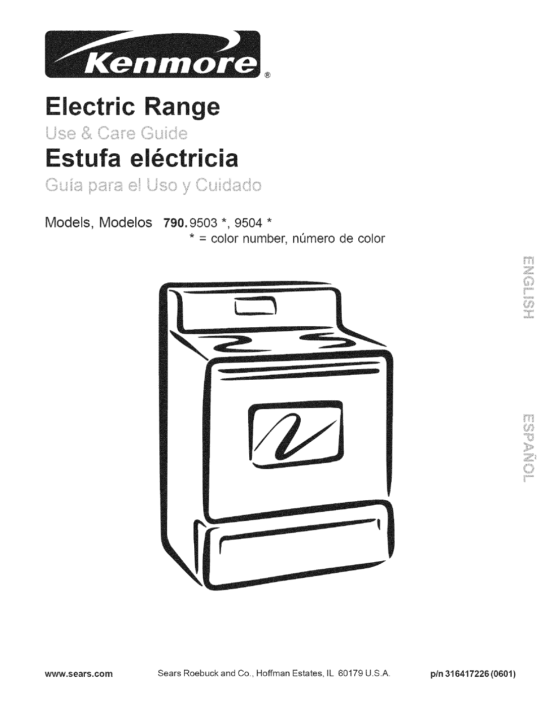 Kenmore 790.9503, 9504 manual Estufa elctricia 