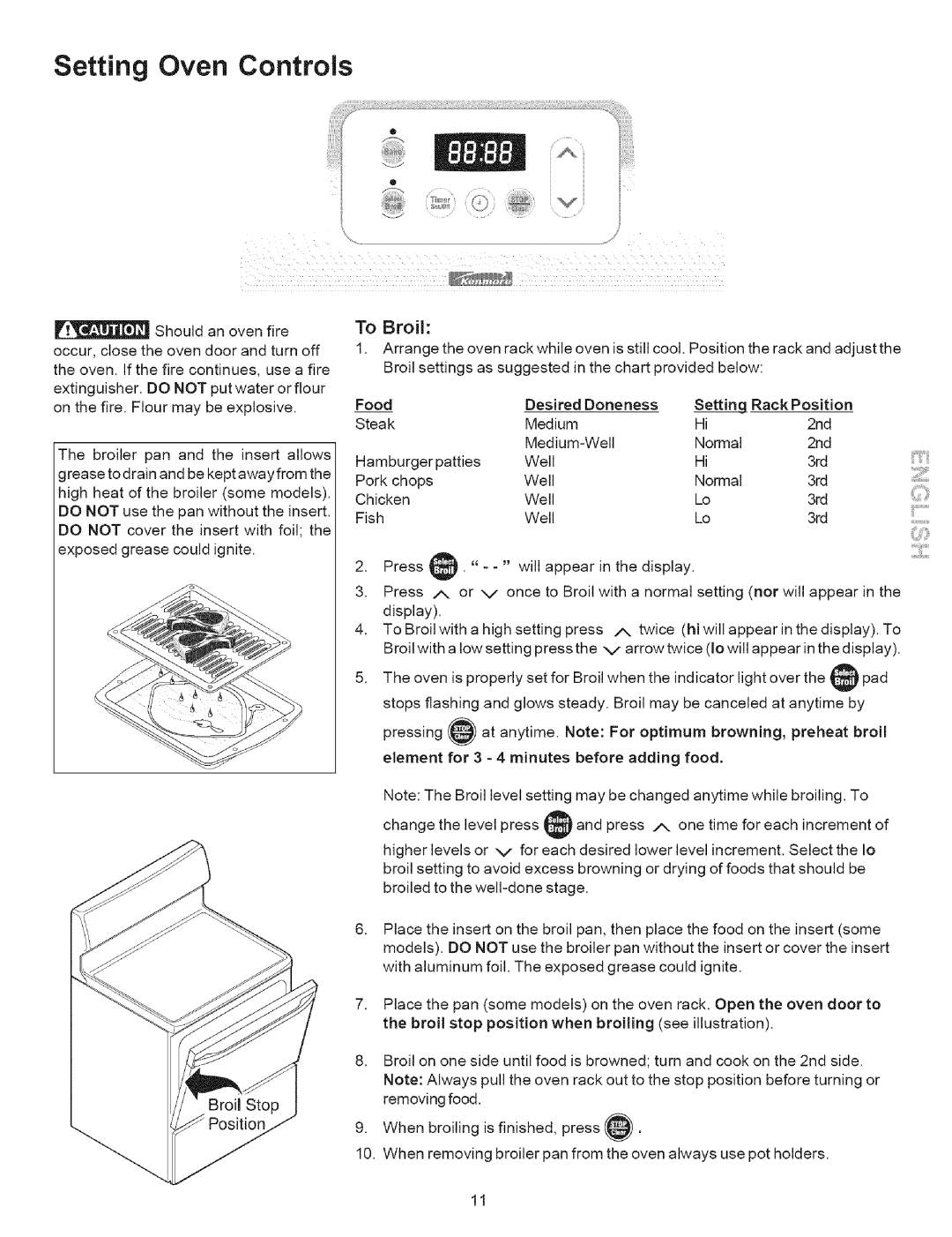 Kenmore 790.9503, 9504 manual To Broil 