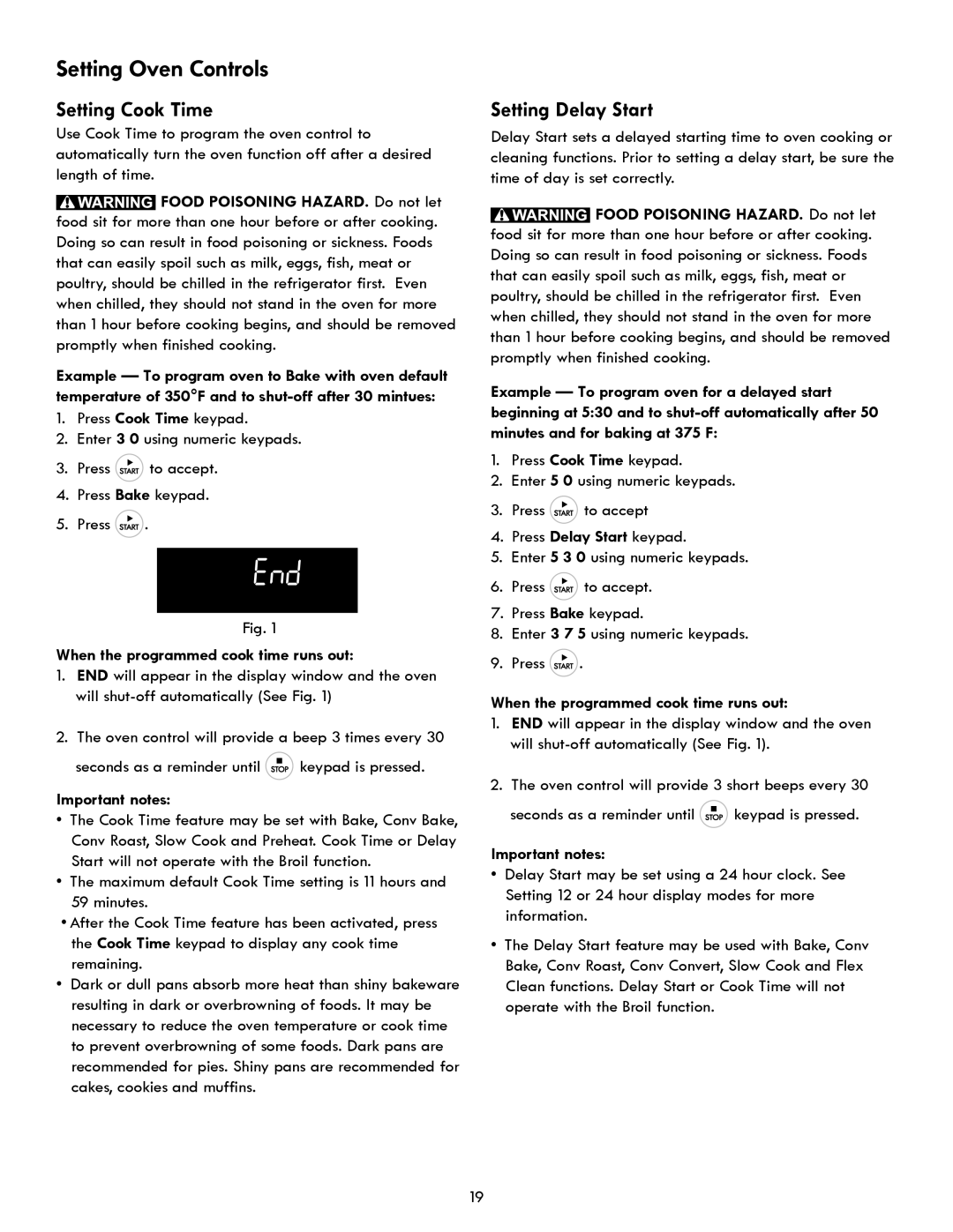 Kenmore 970- 6986 manual Setting Cook Time, Setting Delay Start, When the programmed cook time runs out 