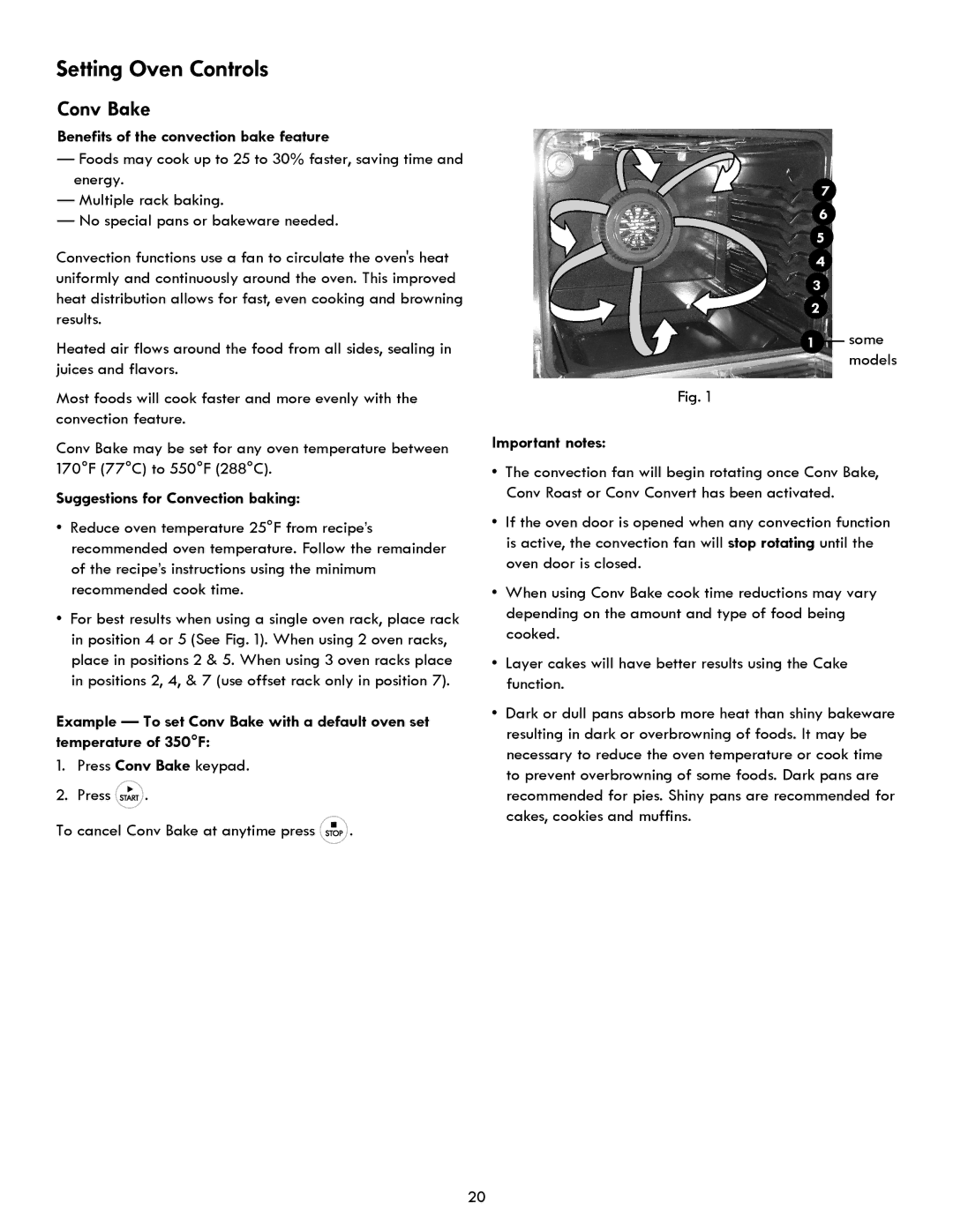 Kenmore 970- 6986 manual Conv Bake, Benefits of the convection bake feature, Suggestions for Convection baking 