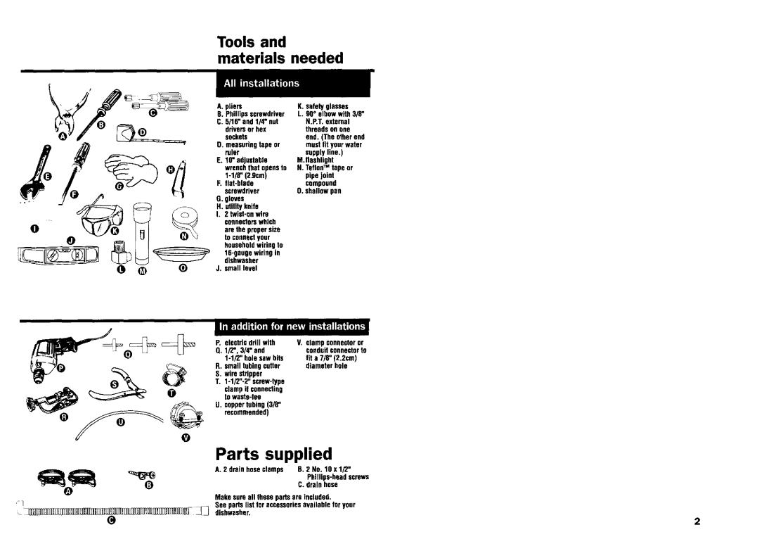 Kenmore 9744231, 9743680, 9743679, 9743678 dimensions Parts supplied 