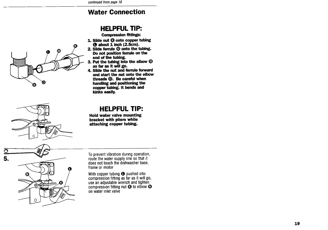 Kenmore 9743680, 9743679 Water Connection HELPFUL TIP, Helpful Tip, Compressiom. _s, cont_nuedfrompage18, kinks easily 
