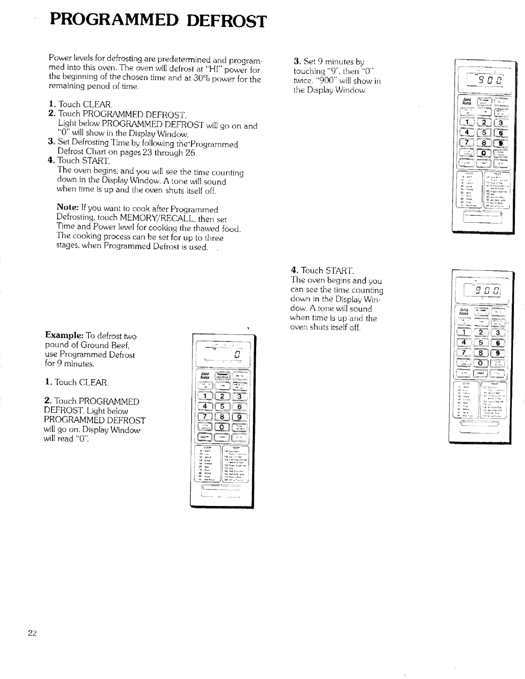 Kenmore 99721 manual Programmed Defrost, Example To defrost two, DisplayWindow 