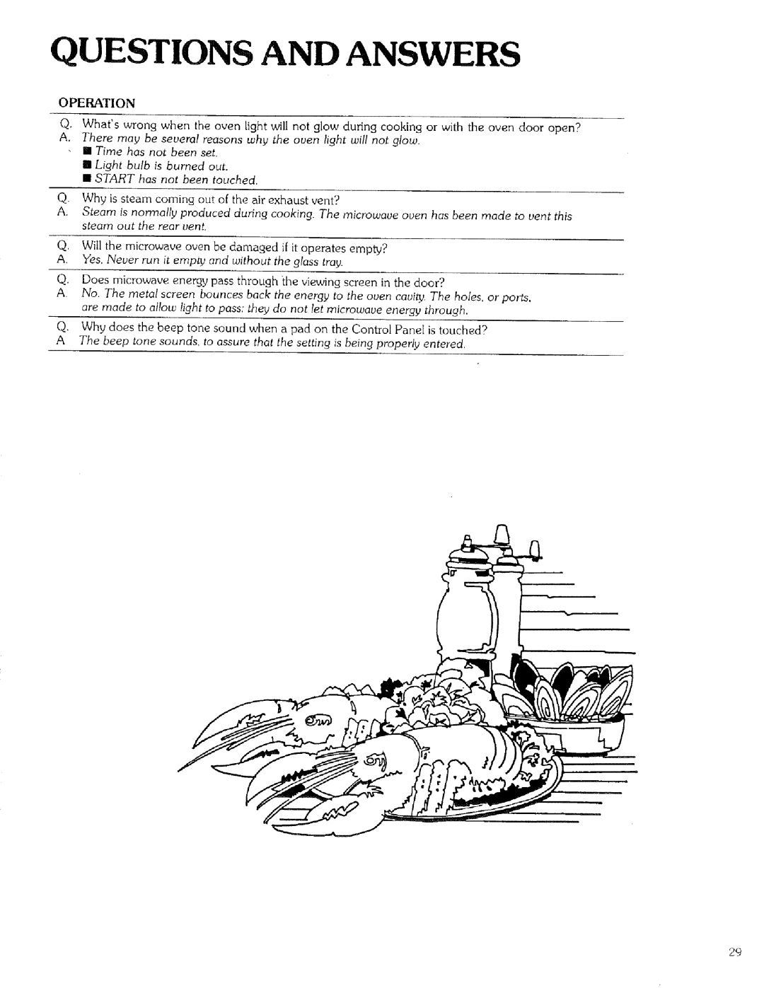 Kenmore 99721 manual Questions and Answers, Operation 