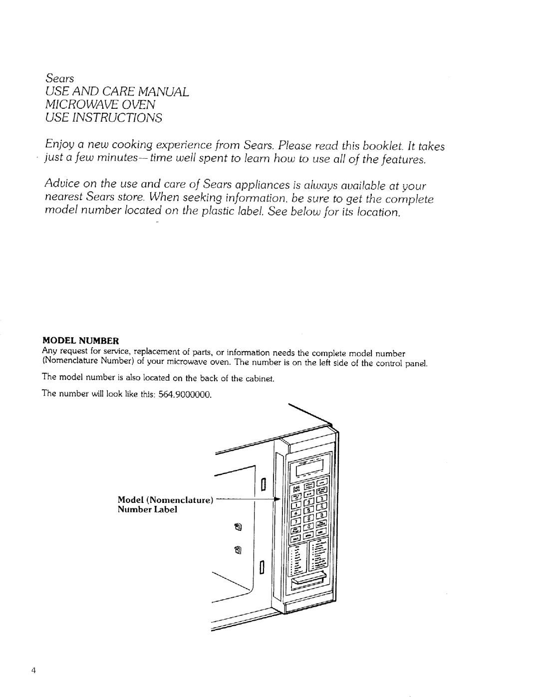 Kenmore 99721 manual Model Number, Model Nomenclature Number Label 