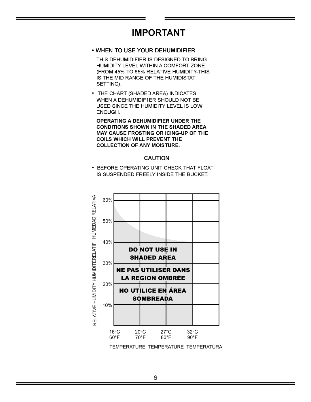 Kenmore C675-25010 manual When to USE Your Dehumidifier 