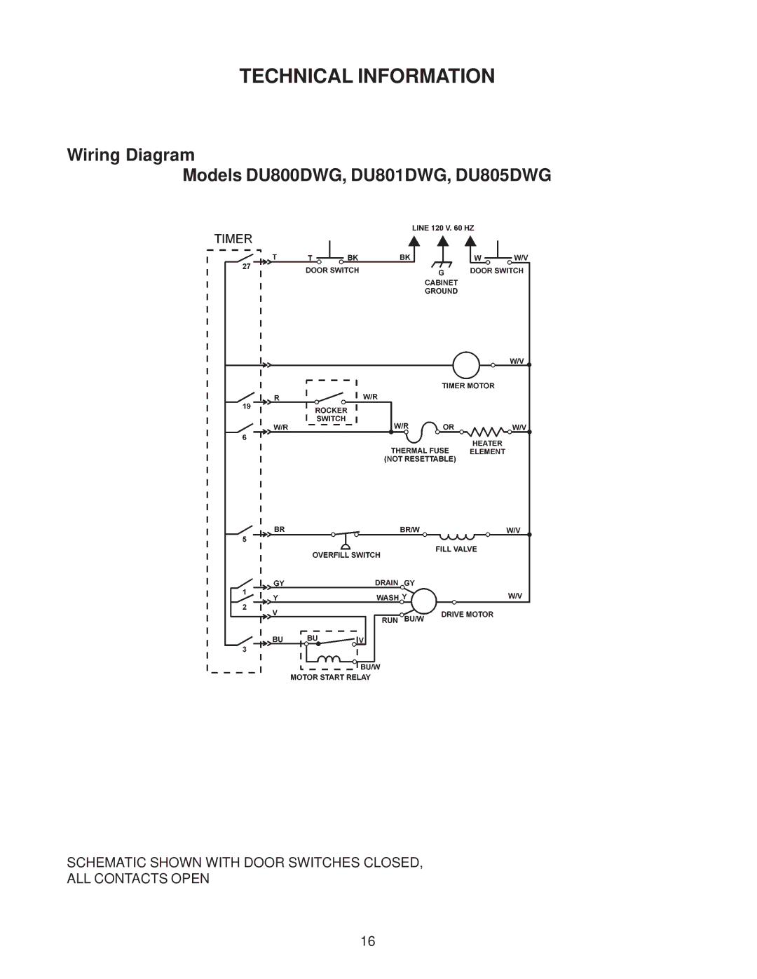 Kenmore DU800DWG, DU910PFG, DU890DWG, DU920PFG, GU960SCG, DU850DWG, DP840DWG, DU805DWG, DU840DWG, DU801DWG Technical Information 