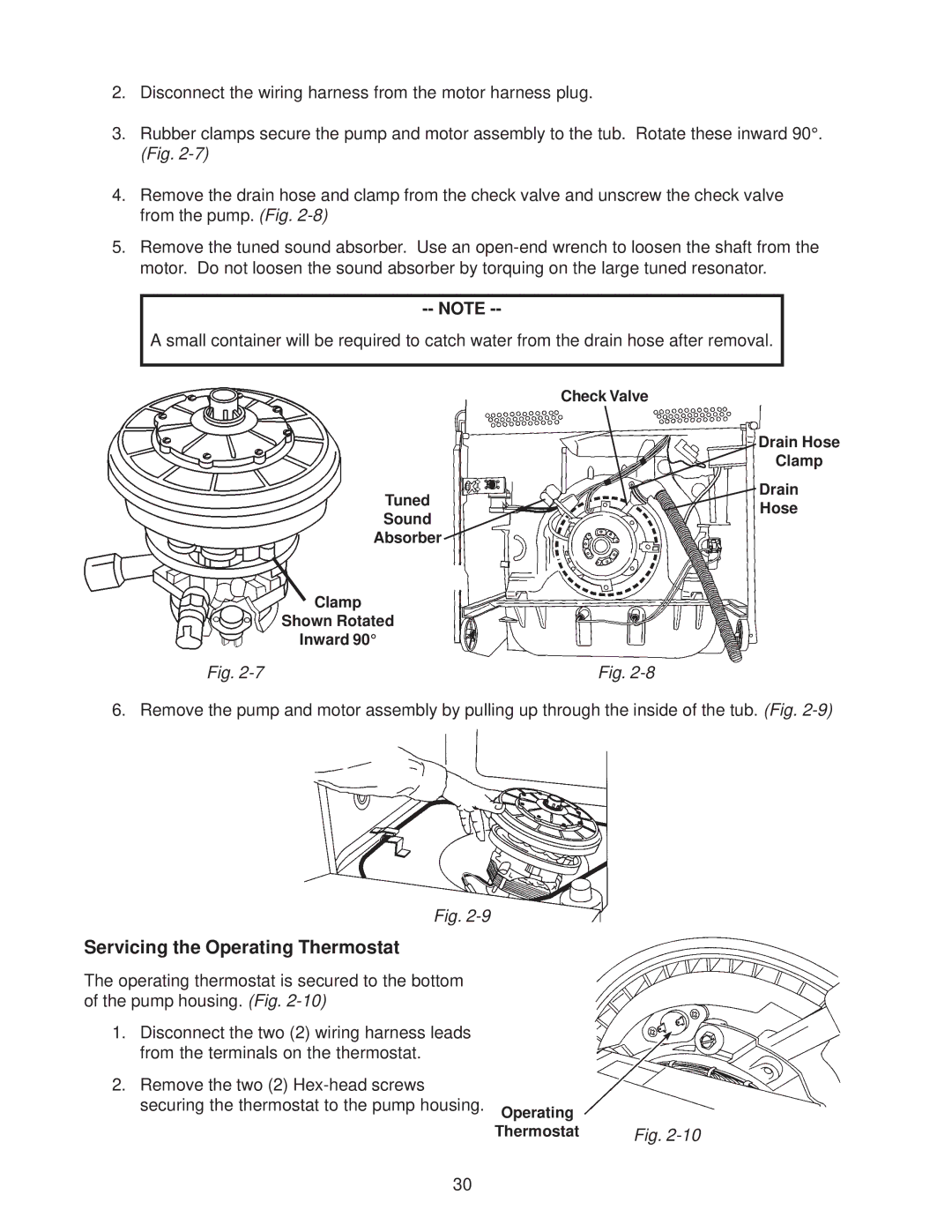 Kenmore DU890DWG, DU910PFG, DU920PFG, GU960SCG, DU850DWG, DP840DWG, DU805DWG, DU840DWG manual Servicing the Operating Thermostat 