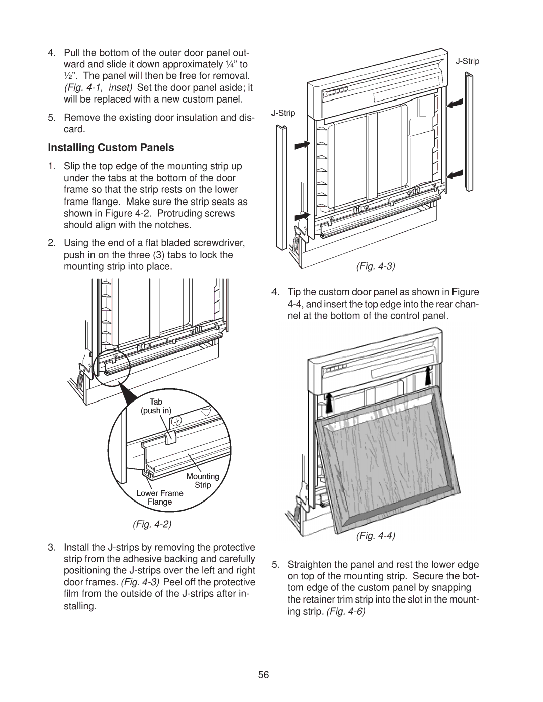 Kenmore DP840DWG, DU910PFG, DU890DWG, DU920PFG, GU960SCG, DU850DWG, DU805DWG, DU840DWG, DU801DWG manual Installing Custom Panels 