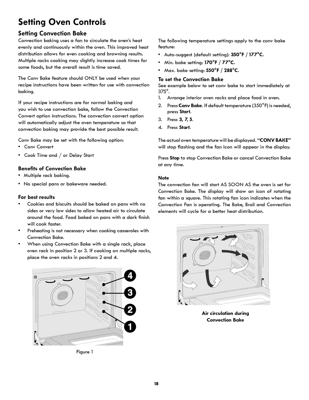 Kenmore Electric Range Setting Convection Bake, Benefits of Convection Bake, For best results, To set the Convection Bake 