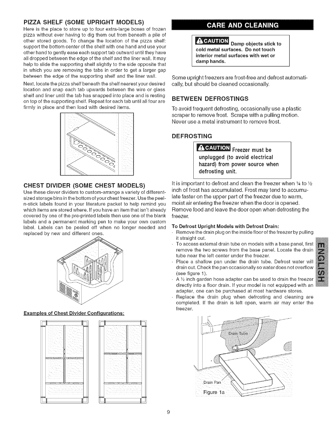 Kenmore 25316592102, Freezer manual Pizza Shelf Some Upright Models, Chest Divider Some Chest Models, Between Defrostings 