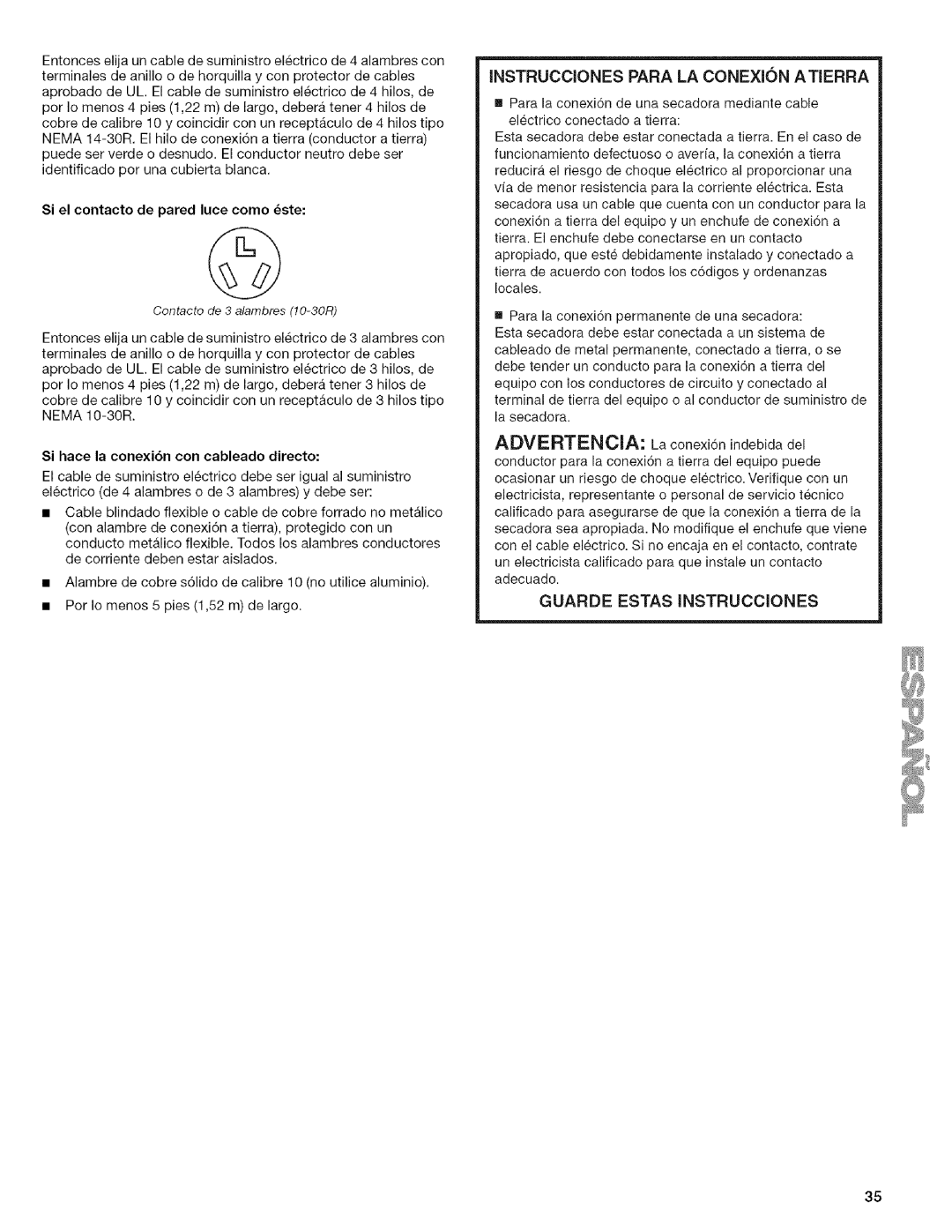 Kenmore I10.8809, I10.8808 manual Si el contacto de pared luce come ste, Si hace la conexi6n con cableado directo 