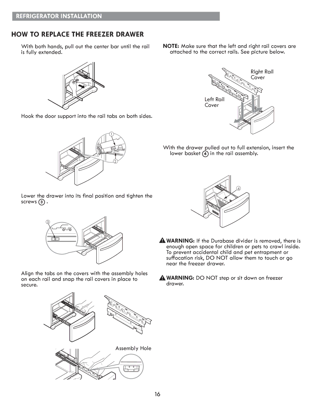 Kenmore kenmore manual HOW to Replace the Freezer Drawer 