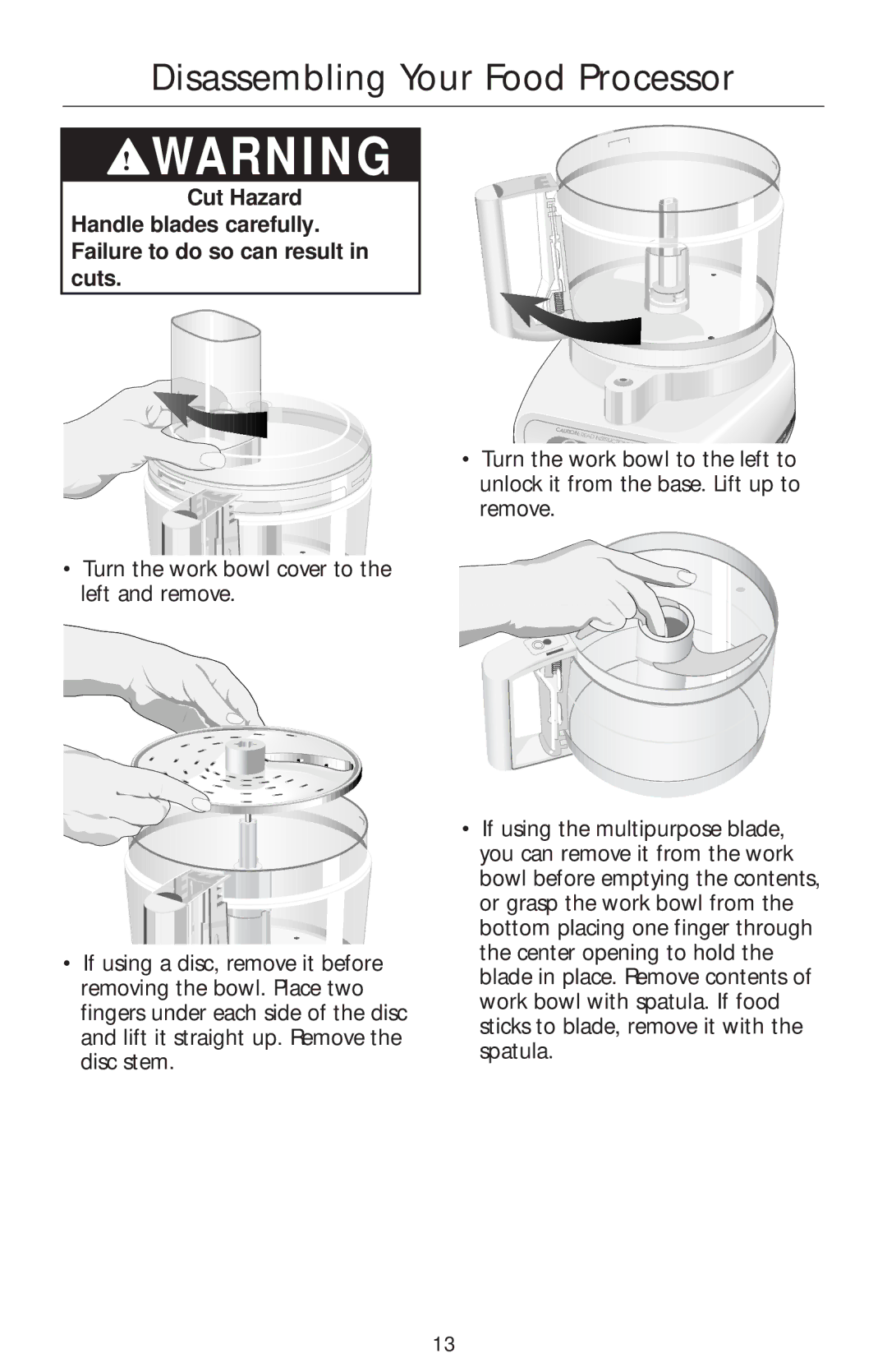 Kenmore KFPSH6, KFPSL6, KFPSL4, KFPFF, KFPPS, KFPCJ, KFPJE, KFP6EW, KFPDS6, KFPJU, KFPSB, KFPM650 Disassembling Your Food Processor 