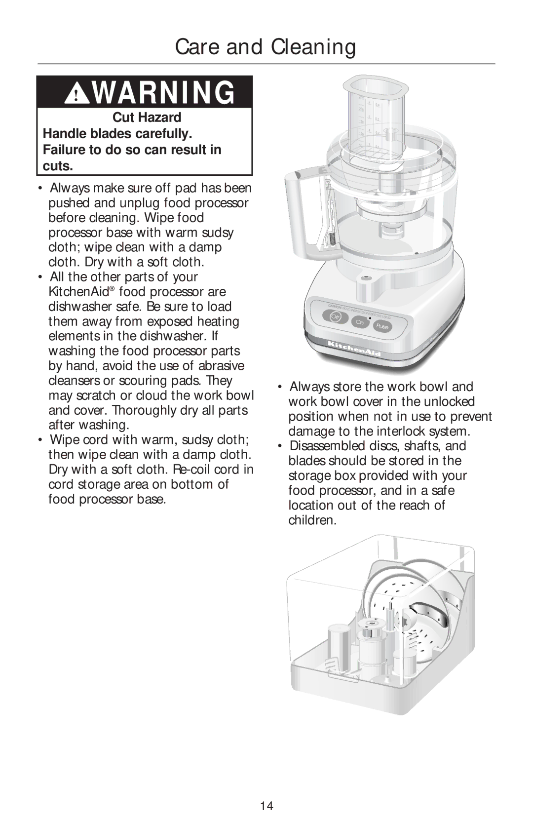 Kenmore KFPPS, KFPSL6, KFPSL4, KFPFF, KFPSH6, KFPCJ, KFPJE, KFP6EW, KFPDS6, KFPJU, KFPSB, KFPM650 manual Care and Cleaning 