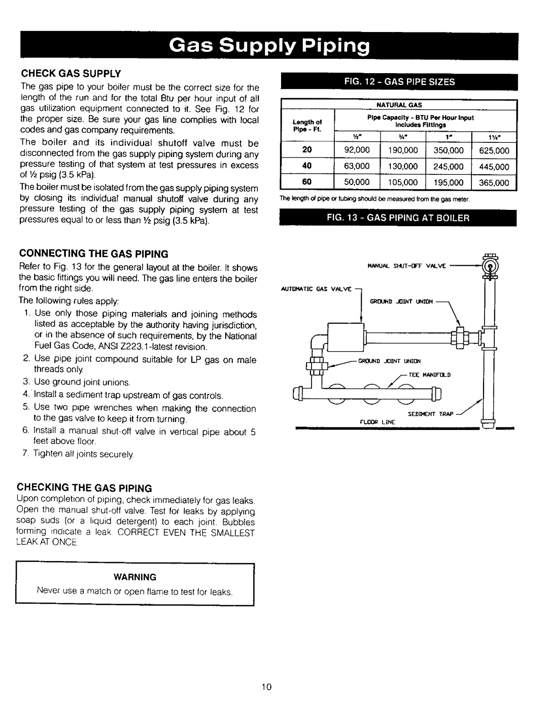 Kenmore KWX - 6V, KWX - 9V, KWX - 8V, KWX - 3V, KWX - 4V Check Gassupp, Connecting the GAS Piping, Checking the GAS Piping 