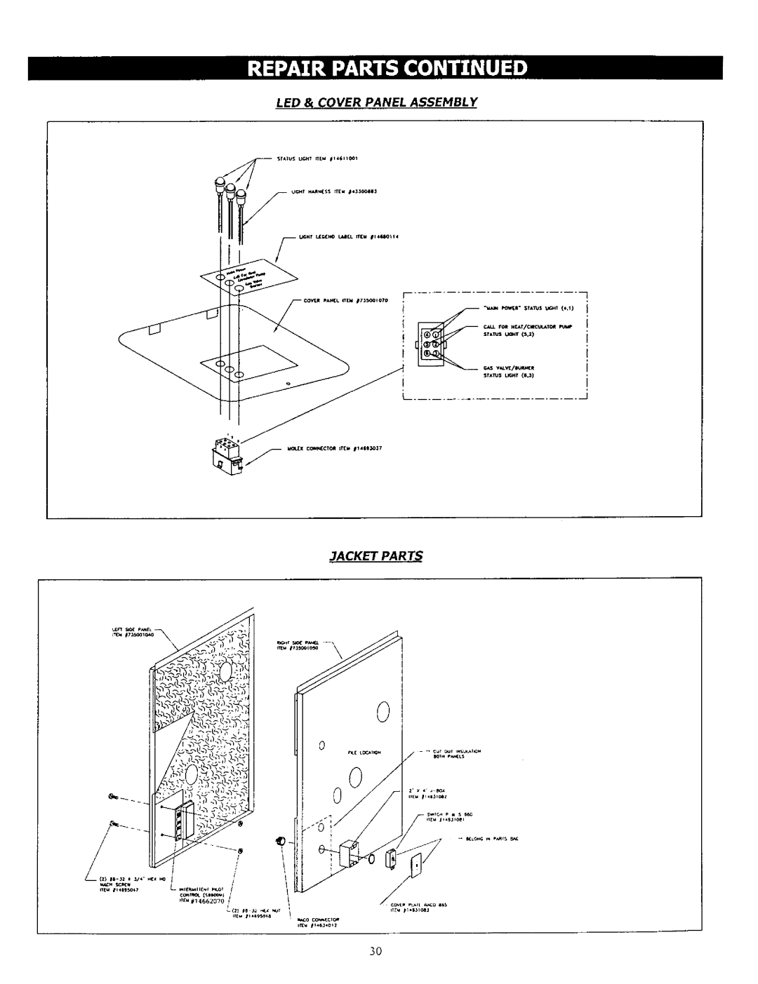 Kenmore KWX - 3V, KWX - 9V, KWX - 8V, KWX - 6V, KWX - 4V, KWX - 7V, KWX - 5V owner manual LED & Cover Panel Assembly Jacket Parts 