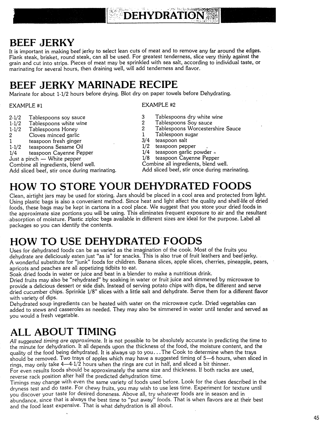 Kenmore Microwave Oven How To Use Dehydratedfoods, Beef Jerky Marinade Recipe, How To Store Your Dehydrated Foods 