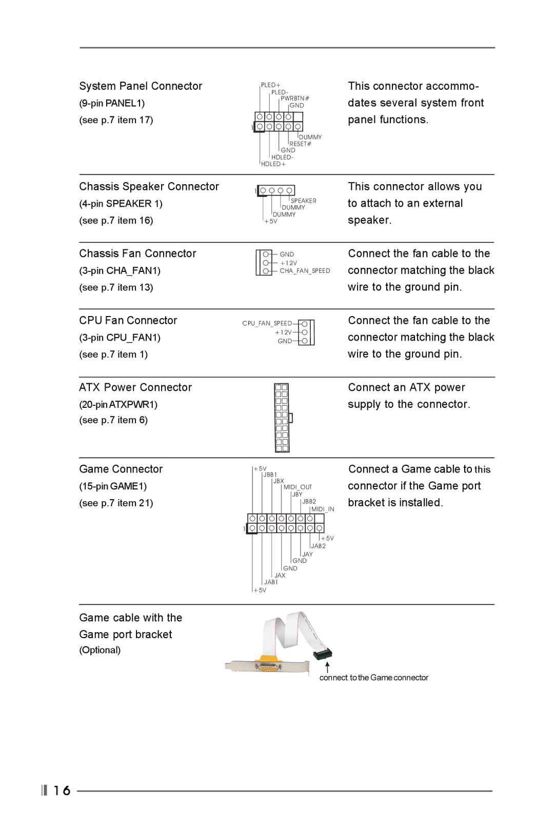 Kenmore P4VT8 user manual System Panel Connector 