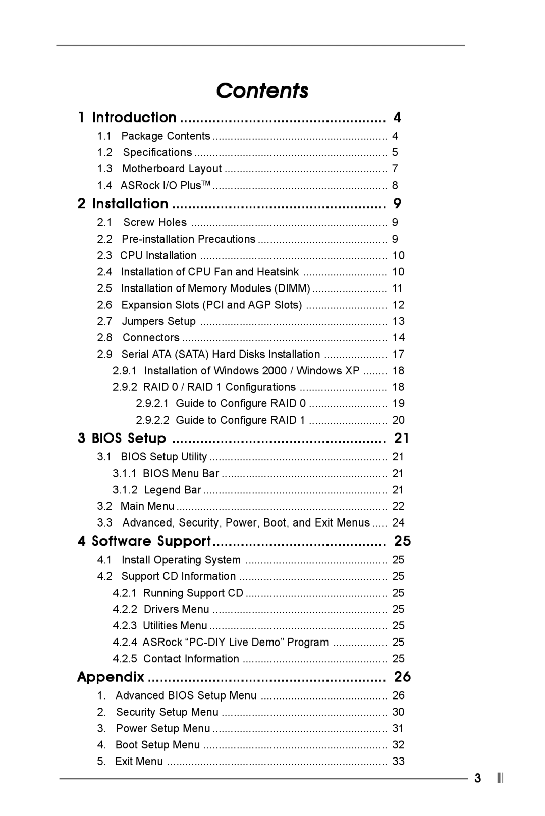 Kenmore P4VT8 user manual Contents 