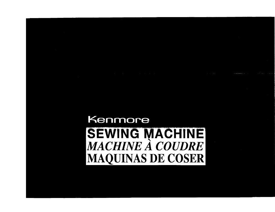 Kenmore Sewing Machine manual EWiNG HIN 