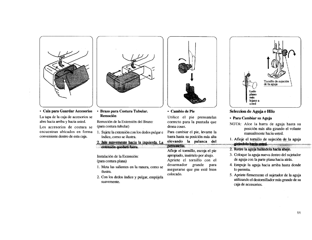 Kenmore Sewing Machine manual Cambio de Pie, Seleccion de Aguja e Hilo Para Cambiar su Aguja 